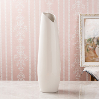 花瓶陶瓷 白色心形花瓶 47cm高 落地花瓶 可装水 富贵竹花培