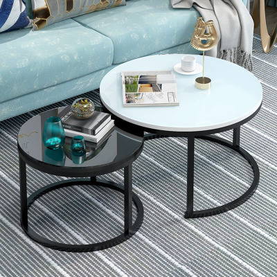 汐岩茶几钢化玻璃面加厚创意沙发边几小经济型简约现代客厅圆形茶桌子
