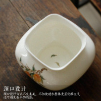 美帮汇手工绘制陶瓷建水茶洗茶渣罐家用方佛手瓜功夫茶具茶道配件