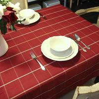 美帮汇北欧简约餐桌布格子桌布防水长方形家用圣诞新年茶几布艺