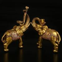 美帮汇铜大象摆件铜大象摆件工艺品大号一对家居寓意饰品