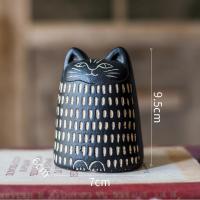 美帮汇猫咪摆件 黑猫现代艺术二次元 装饰杂货花园 猫咪摆件(黑色)