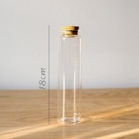 美帮汇软木塞高硼玻璃瓶装饰摆件微景观玻璃罐收纳杂货干花标本 D(4.7cmX18cm)