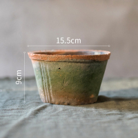 美帮汇自然生长青苔红陶花盆经典素朴日式风格种植器皿杂货花园 C 大