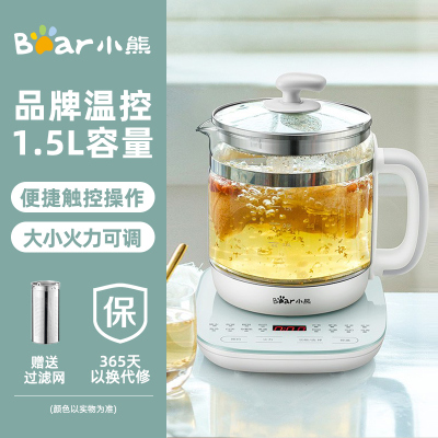 小熊养生壶家用多功能煮茶壶办公室小型mini煮花茶烧水壶2021新款 灰绿色