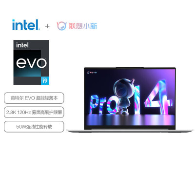 联想(Lenovo)小新Pro14 12代英特尔酷睿i9标压高性能轻薄本(i9-12900H 16G 512G 2.8K 120Hz 皓月银)