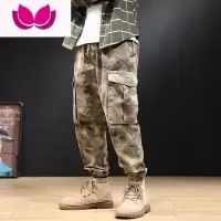 七斓加厚沙漠迷彩工装裤男束脚宽松户外休闲耐磨工作战术裤子大码