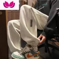 七斓灰色束脚卫裤男款春季潮牌长裤男士运动裤大码青少年男生休闲裤子