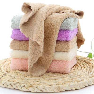 丝曼雅[6条装]毛巾厂家批发高密珊瑚绒25*25小方巾擦手巾超细纤维儿童毛巾