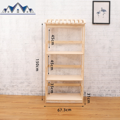 实木红酒架置物架白酒柜展示柜落地红酒柜展示架茶叶架酒杯架家用 三维工匠