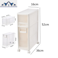 16cm宽日式带轮夹缝收纳柜缝隙储物柜整理抽屉柜窄柜夹缝收纳架 三维工匠