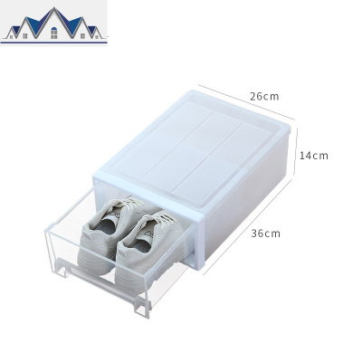 鞋子收纳盒透明抽屉式鞋盒塑料家用鞋柜鞋箱鞋子收纳宿舍鞋架 三维工匠收纳柜