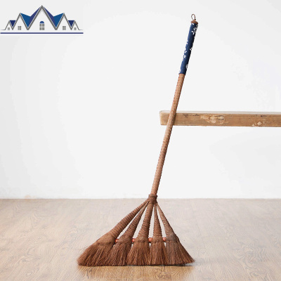 手工棕丝扫把单个扫地笤帚家用扫帚木地板软毛宽头扫把单个 三维工匠