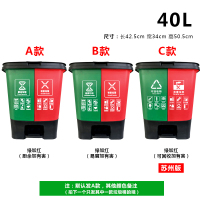 双桶垃圾分类垃圾桶北京大号闪电客干湿家用脚踏商用苏州公共场合可回收 40L双桶(绿加红)颜色备注