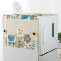 布艺冰箱罩单开冰箱罩简约冰箱盖布现代简约滚筒洗衣机布 熊仔 双开冰箱180*70cm