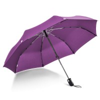 天堂伞伞全自动雨伞折叠男女晴雨伞两用三折加固自开自收商务伞 紫色()