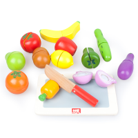 卡木灵儿童小木盒切切看仿真水果蔬菜 宝宝过家家幼儿园早教教具玩具F427蔬菜水果切切看