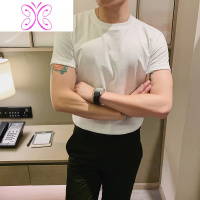 YUANSU短袖T恤男夏季纯色净版简约百搭打底衫韩版修身潮流圆领半袖体恤