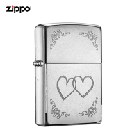 Zippo之宝打火机正版防风情人节礼物盒24016心心相印情侣煤油