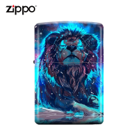 官方正版Zippo打火机彩印星空狮子高颜值正品个性创意男士礼物z
