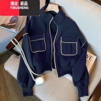 YIBUSHENG网红卫衣外套女2023新款设计感小个子百搭加厚短款棒球服夹克