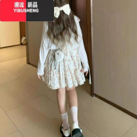 YIBUSHENG季2024新款小个子碎花吊带连衣裙女学生收腰短款仙女裙子两件套