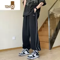 YANXU抽绳束脚卫裤男夏季新款美式高街裤子潮牌宽松阔腿直筒休闲运动裤
