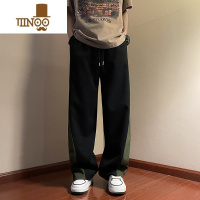 YANXU美式hiphop裤子男小众设计感拼接卫裤oversize坠感拖地香蕉裤