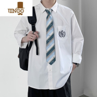 YANXUdk衬衫男长袖制服全套学生领带衬衫男生纯白学院风日系jk套装