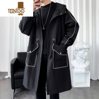 YANXU黑色小众设计感风衣男士款中长款外套夹克大口袋机能风休闲服