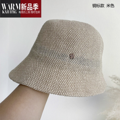 SHANCHAO日系轻薄透气亚麻渔夫帽可折叠遮脸显小帽网红风帽潮