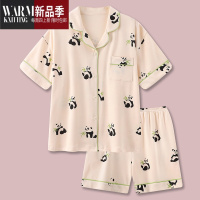 SHANCHAO『熊猫墩墩』日系睡衣女夏天2023年新款短袖可外穿家居服套装