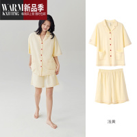 SHANCHAO[安心凉感]情侣睡衣夏季新款短袖女套装时尚男士家居服薄
