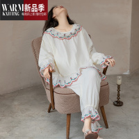 SHANCHAO睡衣女款新款纱布长袖奶乎乎可爱夏天季家居服套装