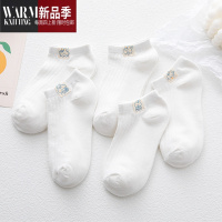 SHANCHAO白色袜子女短袜夏季可爱日系卡通浅口船袜女士短款短筒袜