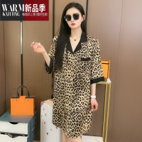 SHANCHAO冰丝睡衣女士夏季豹纹性感睡裙2022年新款高级感居服