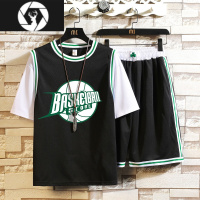 HongZun青少年夏季篮球服套装男孩初高中t恤短袖短裤大童装球衣
