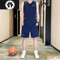 HongZun球衣篮球男夏季冰丝速干无袖T恤球服跑步运动健身晨跑篮球服套装