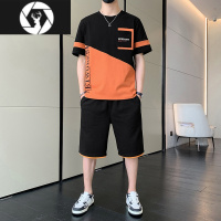 HongZun短袖男士夏季2023新款潮牌宽松上衣运动套装搭配帅气衣服