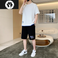 HongZun冰丝速干男士t恤夏季薄潮牌宽松短袖短裤篮球服一套跑步运动套装