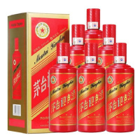 茅台 贵州茅台迎宾酒(中国红)53度 酱香型白酒 500ml*6瓶整箱装