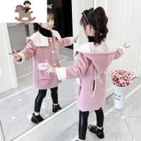 YueBin女童呢子大衣秋装2020新款韩版时髦洋气儿童秋冬中长款毛呢外套潮毛衣