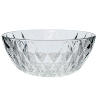 水晶碗玻璃碗水果盘沙拉碗家用甜品碗可爱透明盆大号汤碗餐具套装