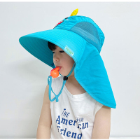 宝宝帽子夏季薄款大帽檐遮阳帽出游防晒帽网眼透气男女儿童渔夫帽