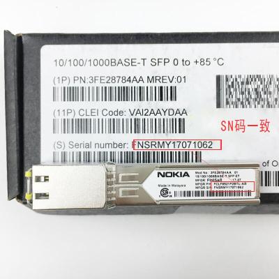 诺基亚 NOKIA 电口模块 1000Base-T SFP 3FE28784AA