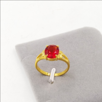 红宝石镀金戒指女款沙金戒指环饰品开口可调节首饰久不色