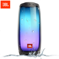 JBL PULSE4 音乐脉动四代 便携式蓝牙音箱 全面屏炫彩小音箱+低音炮 桌面音响 超长续航 防水设计 黑色