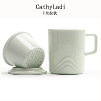 銮山马克杯中式陶瓷带盖过滤泡茶杯家用办公花茶水杯大容量定制