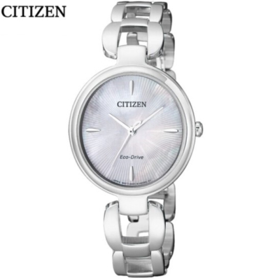 国行 西铁城(CITIZEN)手表 光动能渐变色贝母盘大三针女士腕表 EM0420-89D