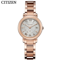 国行 西铁城 CITIZEN 手表 舒博钛镀粉金色光动能电波万年历时尚轻奢钢带女表 ES9442-55A